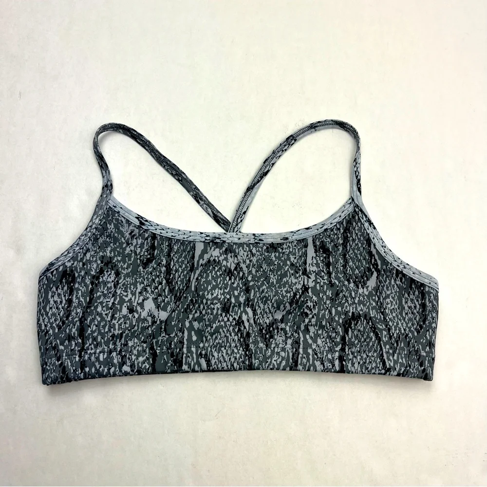 Beyond Yoga Reptile Print Womens Small Grey Gray Sports Bra Athletic *TINY FLAW